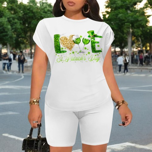 1 Custom Casual Digital Printing Short Sleeve Short Set
