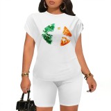 1 Custom Casual Digital Printing Short Sleeve Short Set