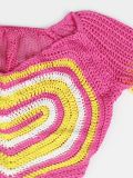 Hand-Crocheted Woolen Multi-color Skirt Two-piece Set