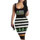 1 Custom Casual Digital Printing U Neck Sleeveless Midi Dress