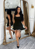 Summer Wavy Curly Slim Vest Sleeveless Mini Dress