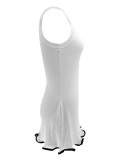 Summer Wavy Curly Slim Vest Sleeveless Mini Dress