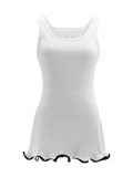 Summer Wavy Curly Slim Vest Sleeveless Mini Dress