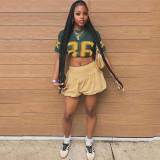 Summer Printed Mesh Letter Short Sleeve Y2K Graphics Pullover Tees