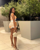 Summer Casual Contrast Knitted Shorts Set