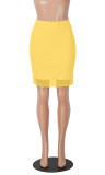 Elegant Ruched Lace Stretchy Bodycon Skirt