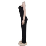Pure Heart Strapless Button Jumpsuit