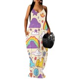 1 Piece Custom Casual V Neck Straps Long Dresses