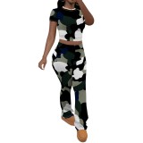 1 Piece Custom Casual Short Sleeve Two Piece Pant Set