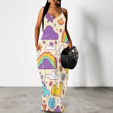 1 Piece Custom Casual V Neck Straps Long Dresses