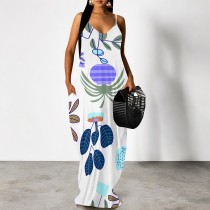 1 Piece Custom Casual V Neck Straps Long Dresses