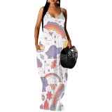 1 Piece Custom Casual V Neck Straps Long Dresses