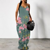 1 Piece Custom Casual V Neck Straps Long Dresses