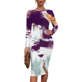 1 Piece Custom Casual Long Sleeve O Neck Midi Dresses