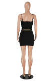 Solid Color Home Comfort Straps Skirt Set