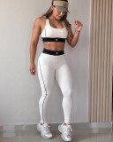Yoga Gathered Sports Vest High Waist Belly Fitness Suit