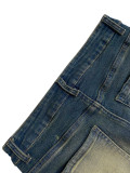 Denim Shorts Women Vintage Wide Leg Baggy Jean Shorts with Pockets Streetwear