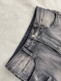 Cargo Bermuda Denim Shorts Women Raw Hem Jean Shorts with Pockets