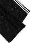 Womens Athletic Stripe Black Lace Straight Pants