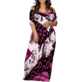 1 Piece Custom Casual Digital Printing V Neck Maxi  Dress
