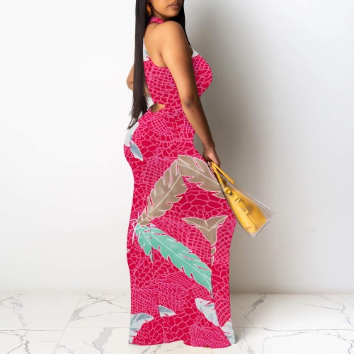 1 Piece Custom Casual Digital Printing Sleeveless Maxi Dress