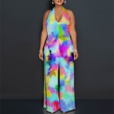1 Piece Custom Casual Digital Printing Halter 1 Piece Jumpsuits