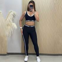 Casual Adjustable Sleeveless Vest Fitness Waist Sports Yoga Set