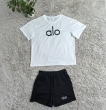 Summer Black Embroidered Round Neck Short Sleeve Shorts Set