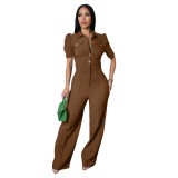 Elegant Women Dressy Formal Casual Long Straight Pants Business Jumpsuit