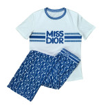 Summer Printing Short Sleeve Pant Set
