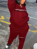 Fashion High-density Floating Velvet Plus Size Hooded Sweatshirt Pant Set