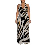 1 Piece Custom Casual Digital Printing Halter Jumpsuits