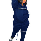 Fashion High-density Floating Velvet Plus Size Hooded Sweatshirt Pant Set