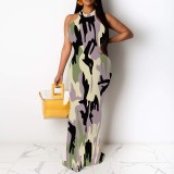 1 Piece Custom Casual Digital Printing Sleeveless Long Dresses