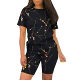 1 Piece Custom Casual Digital Printing Short Sleeve Short Set