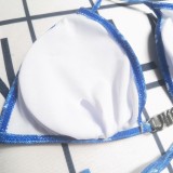 Summer Beach Padded Printed Halter 2 Piece Bikini Swimwear