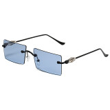 Eye Glasses Flat Mirror Fashion Rimless Eyeglasses for Game Holiday Computer