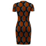1 Piece Custom Casual Digital Printing Round Neck Irregular Club Dress