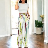 1 Piece Custom Casual Digital Printing Round Neck Two Piece Pant Set