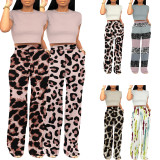1 Piece Custom Casual Digital Printing Round Neck Two Piece Pant Set
