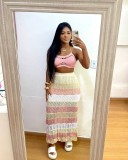 Casual Bikini Colorful Beach Two Piece Skirt Set