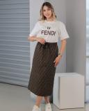 Casual Short-sleeved Midi Skirt Suit