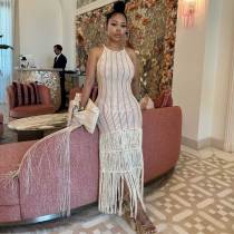 Women Casual Knitting Tassel Beach Dress