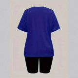 Summer Outfits Women V Neck Tshirts and Shorts Tracksuit Activewear Sets