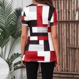 Casual V-Neck Loose Tee Shirt For Summer Women