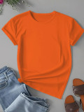 Summer Short Sleeve O Neck T-shirt