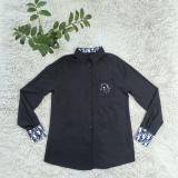 Solid Color Long Sleeve Simple Embroidered Letter Shirt With Pocket