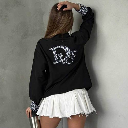 Solid Color Long Sleeve Simple Embroidered Letter Shirt With Pocket