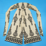Casual Positioning Printed Waisted Culottes and Bust Jumpsuit