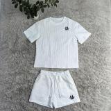 Fashion Embroidered Ladies Jacquard Short Sleeve Shorts Set